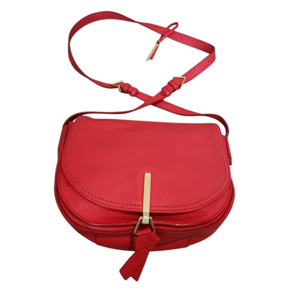 Vera Bradley Elegant Red Leather Crossbody Bag